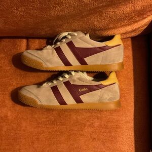 Gola Women’s Beige and Maroon Sneakers size 8